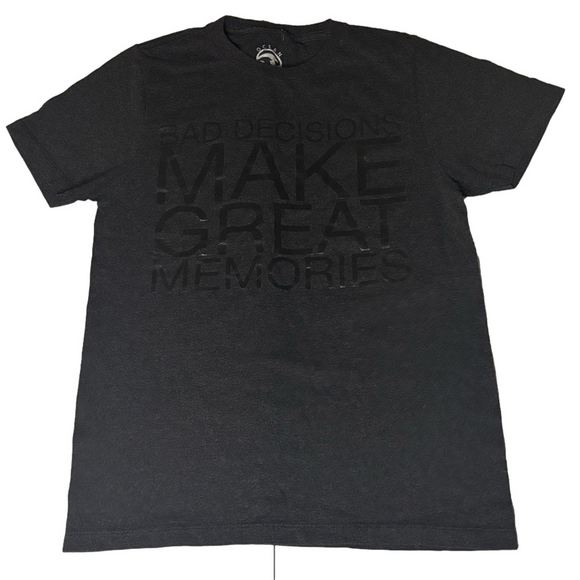 Ocean Current Gray Funny Graphic Tee Bad Decisions Sz S Men’s - Picture 2 of 5